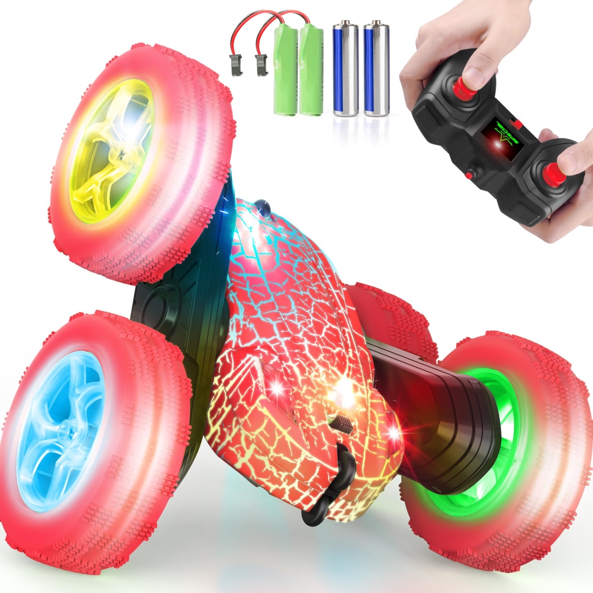 NT85313 Remote Control Car - 2.4 Ghz 4WD Fast Remote Control Car, Double Sided 360 Deg Rotating Monster Truck