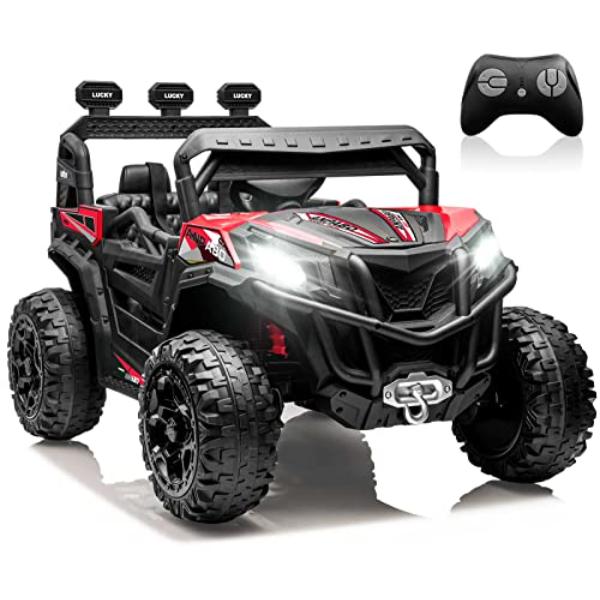 NT85363 ANPABO 24V 4X4 Ride On Car Truck with Remote Control, Kids UTV, Electric Car for Age 3 Plus - Red