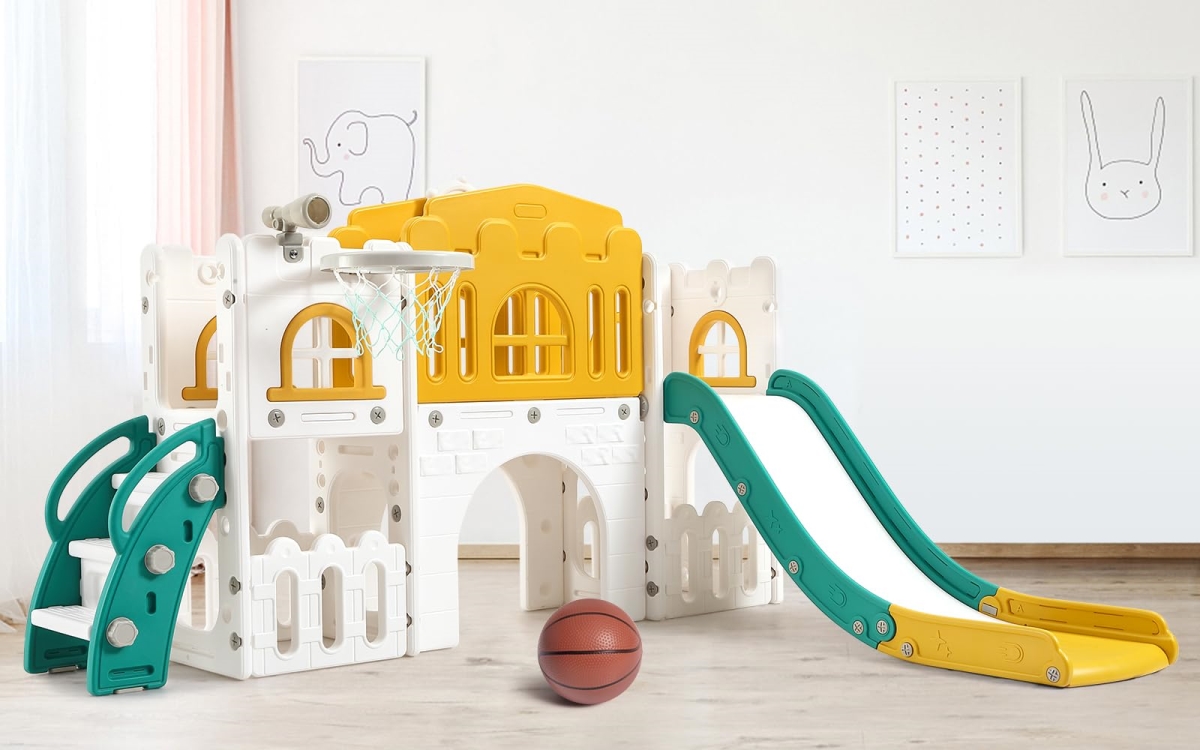 NT85428 8-in-1 Toddler Indoor Playground with Slide