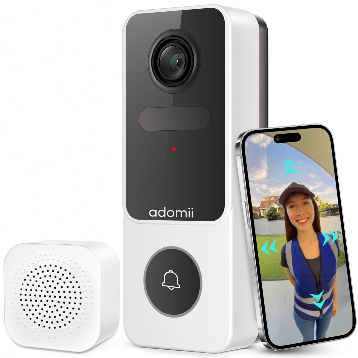 NT85478 Wireless Video Doorbell Camera with 3MP Video & AI Detection
