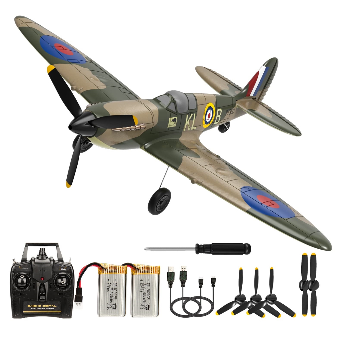 NT85622 Remote Control Plane Spitfire Fighter 2.4 Ghz 4 Channel Remote Control Aircraft with XPilot Stabilization System