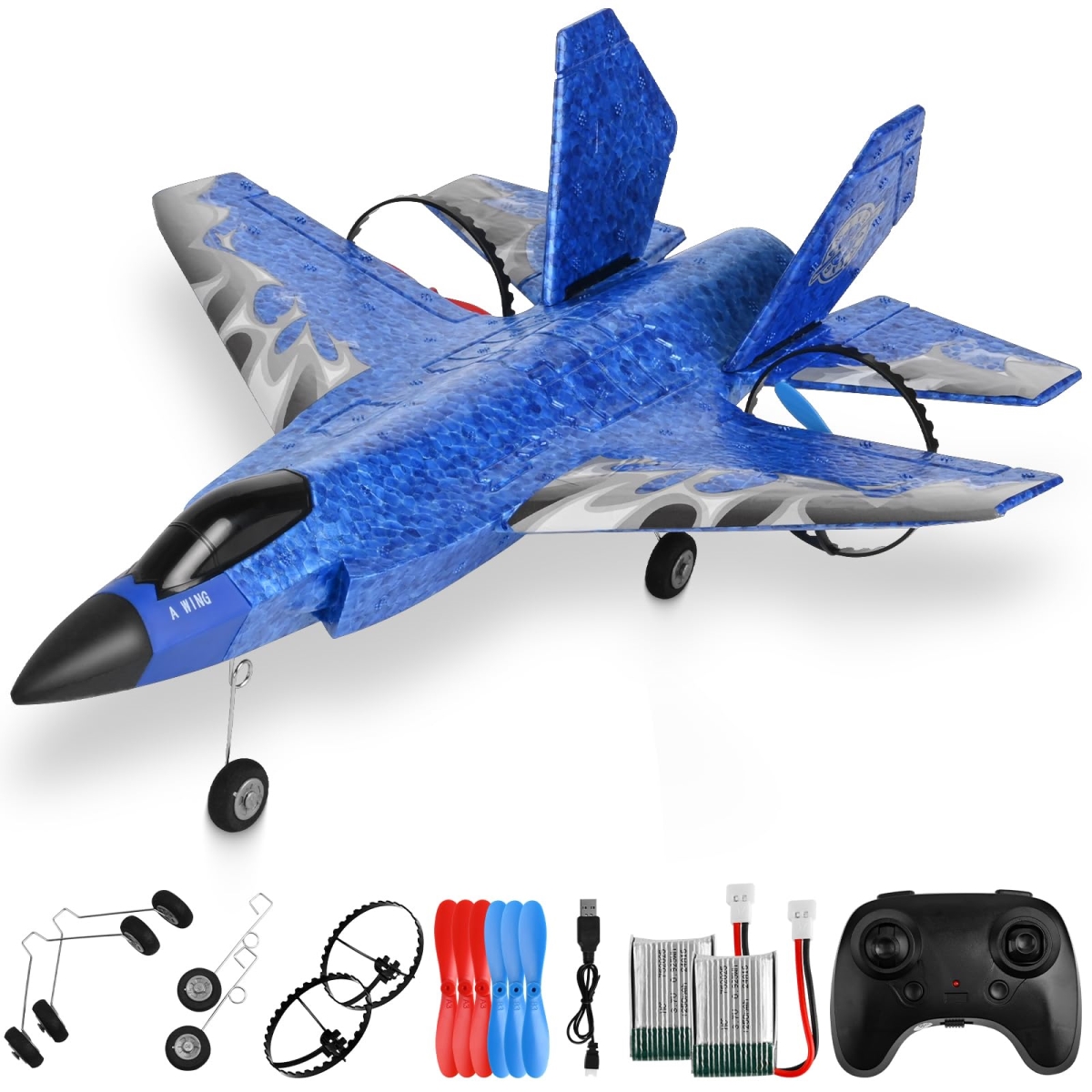 NT85787 F35 2 CH Fighter Remote Control Airplane - 2.4 Ghz Remote Control Plane with 6 Axis Gyro & Two Batteries