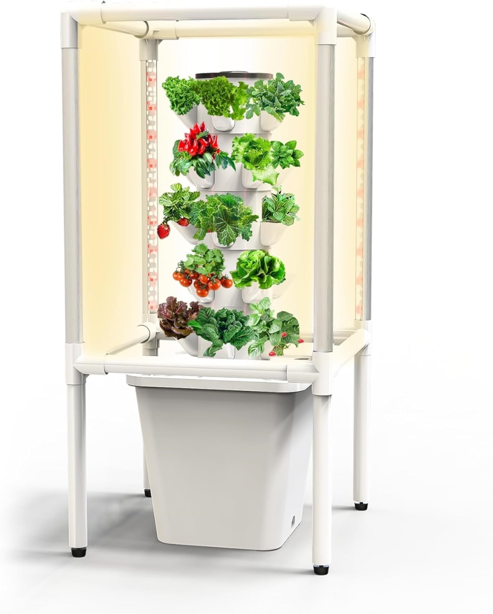 NT86065 SJZX Hydroponics Growing System Kit with Grow Lights, 25-Plant Hydroponic Tower for Indoor Gardening