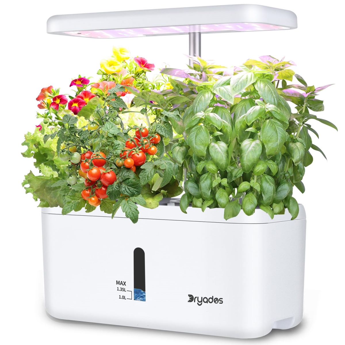 NT86083 Indoor Garden System with 19W LED Growing Light & 2 Self-Watering Pots for Vegetables & Herbs