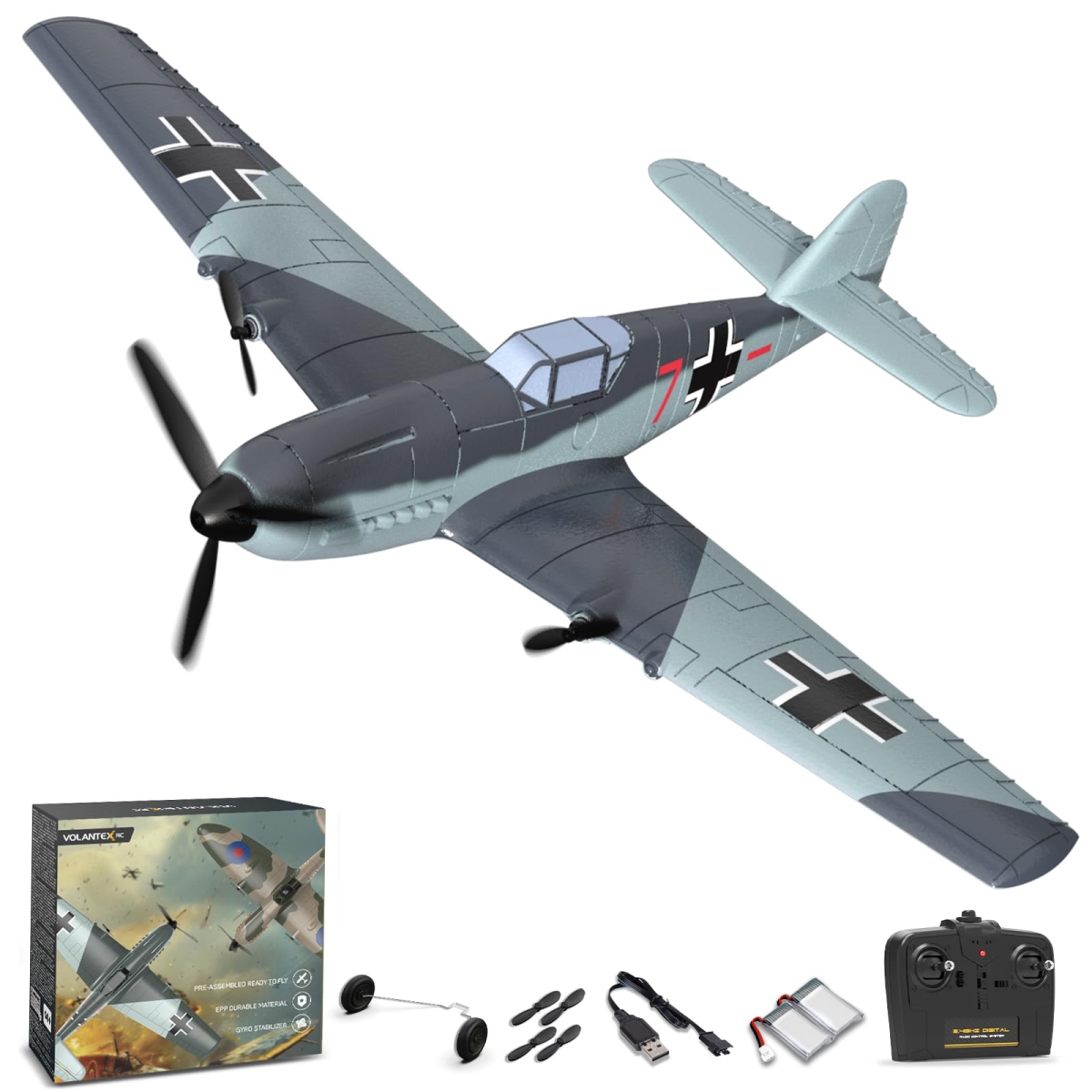 NT86086 VOLANTEXRC Remote Control Plane 3 Channel Remote Control Airplane Fighter Toys