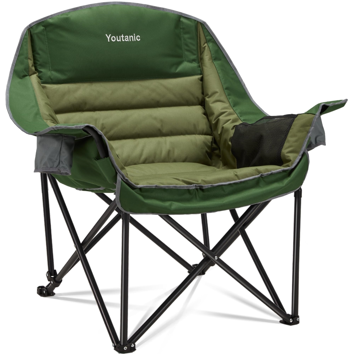 NT86150 Oversized Camping Chair, Portable Folding with Side Pocket, Cup Holder, Carry Bag, Heavy Duty, Up to 400 lbs, Style 2