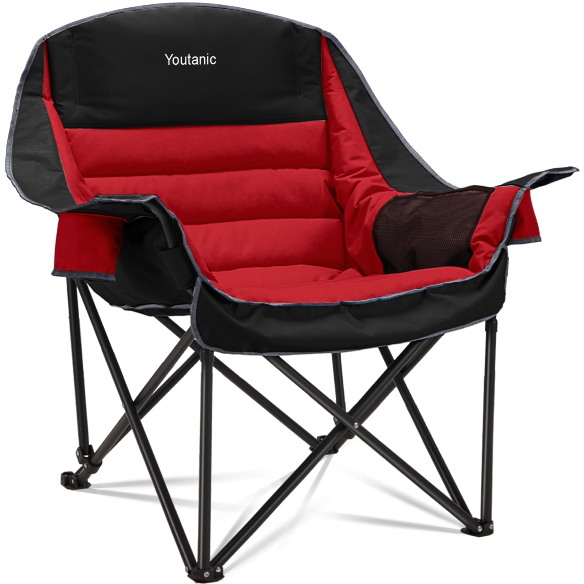 NT86153 Oversized Camping Chair, Portable Folding with Side Pocket, Cup Holder, Carry Bag, Heavy Duty, Up to 400 lbs