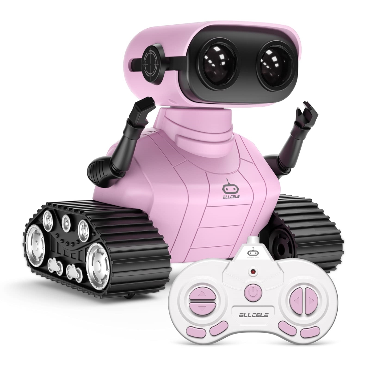 NT86163 ALLCELE Rechargeable Remote Control Robot Toys for Kids with Music & LED Eyes - Pink