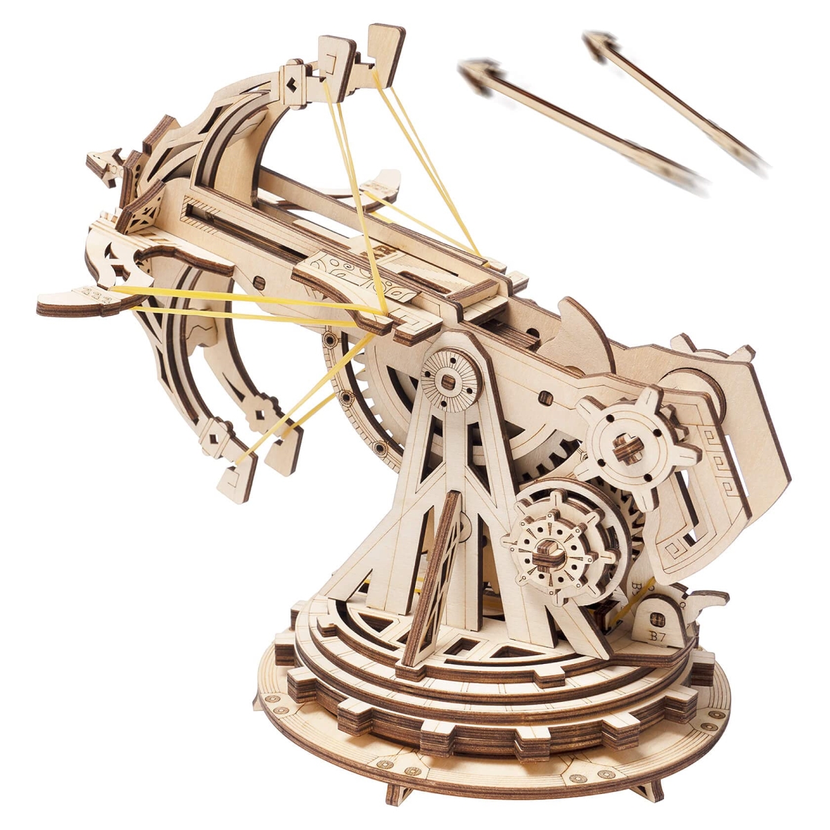 NT86283 ROKR 3D Wooden Puzzle for Adults, DIY Ballista Launcher Model Kits