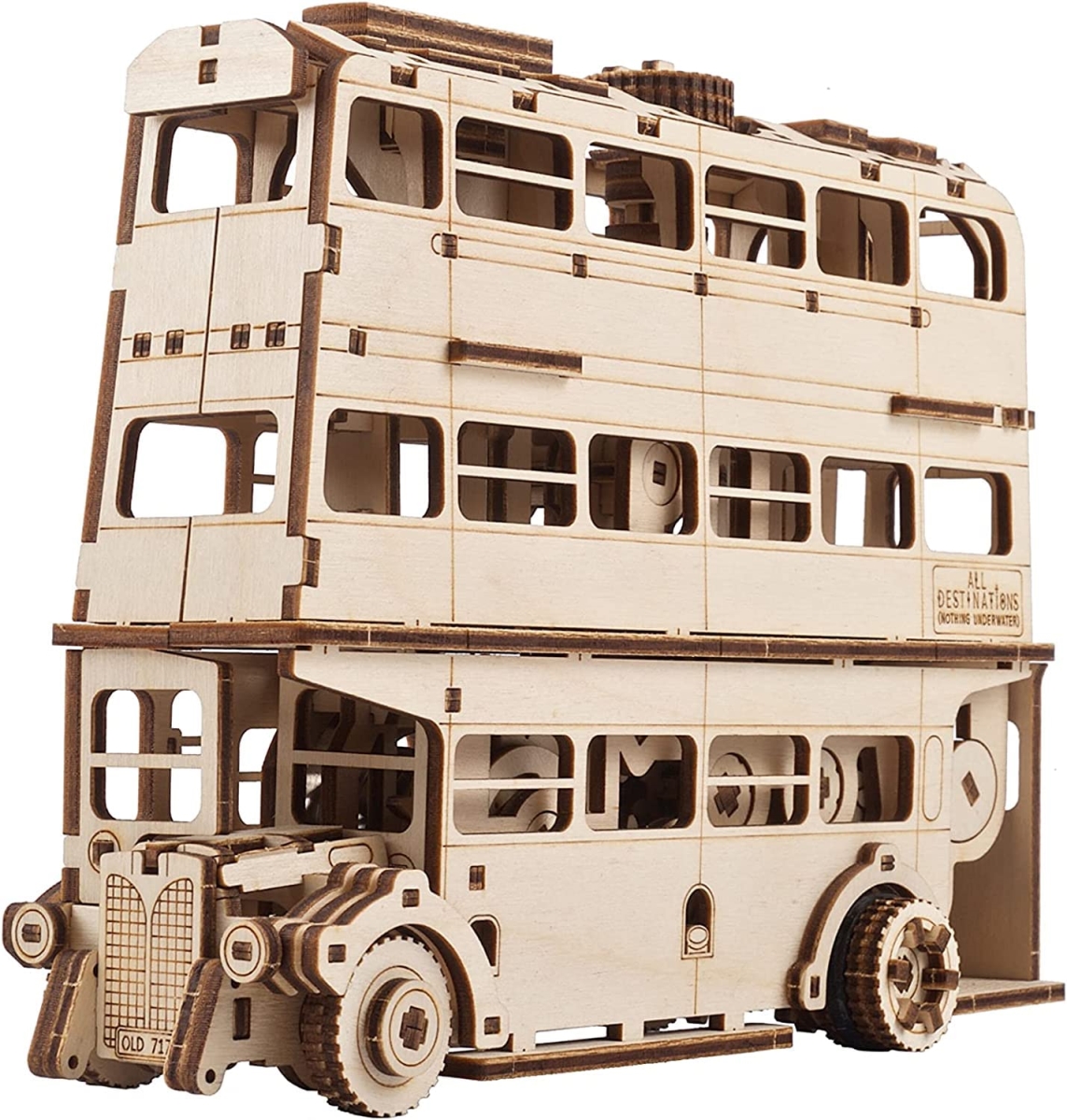NT86693 UGEARS Wooden 3D Puzzle - Harry Potter Knight Bus Model Kit with Spring-Powered Motor - 268 Piece