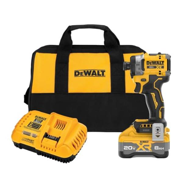 NT86880 0.25 in. DEWALT 20V MAX XR Cordless Impact Driver Kit with 8 Ah Battery & Charger