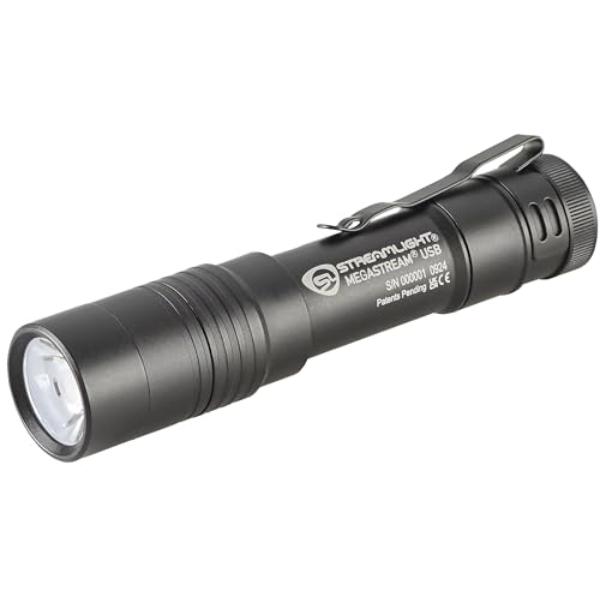 NT87059 Streamlight Mega Stream USB 1800-Lumens Rechargeable EDC Flashlights, Black