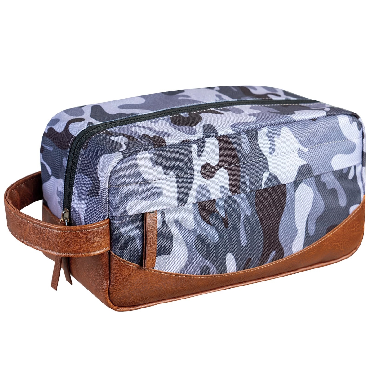 NT87095 Men Travel Toiletry Bag for Hanging Organizer, Water Resistant Shaving Kit, Large Capacity, Camo-Gray - Medium
