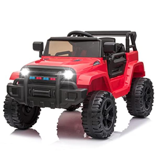 NT87158 JOYMOR Ride On Truck with Remote Control, 12V Battery Powered Kids Car - Red