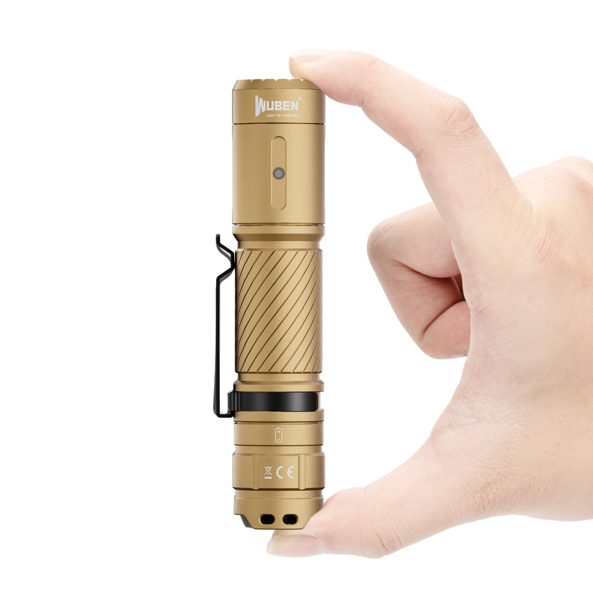NT87429 WUBEN C3 1200 Lumens Rechargeable LED Tactical Flashlights, Khaki