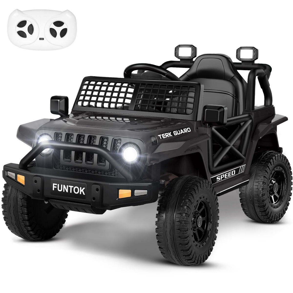 NT87503 12V 7 Ah Ride On Truck, Electric Car for Toddlers 1-3 with Remote Control, LED Lights, 3 Speeds, Spring Suspension