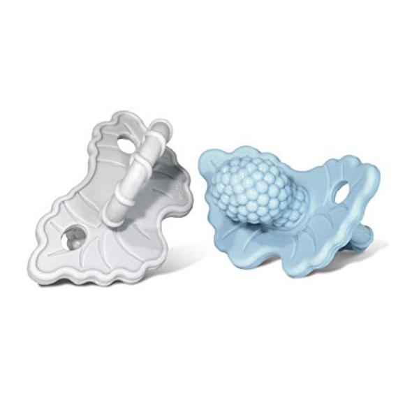 NT87516 RaZbaby Silicone Teether Pacifier, Blue & Gray - Pack of 2