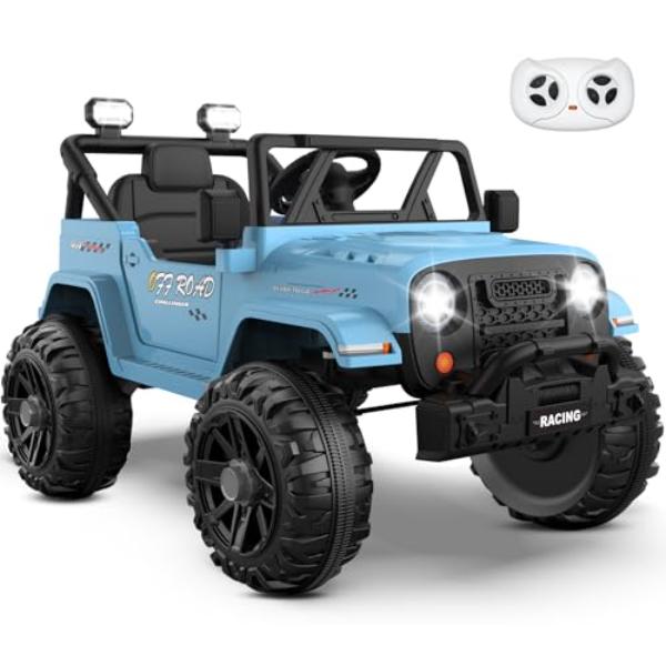 NT87545 12V Ride On Truck Car with Remote Control, Kids Electric Vehicle - Blue