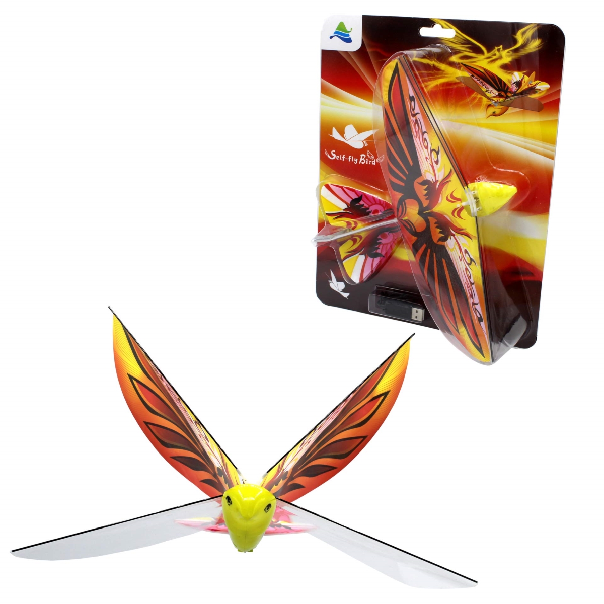 NT87560 MUKIKIM Self Flying eBird Orange Phoenix - Electronic Flying Bird Drone Toys