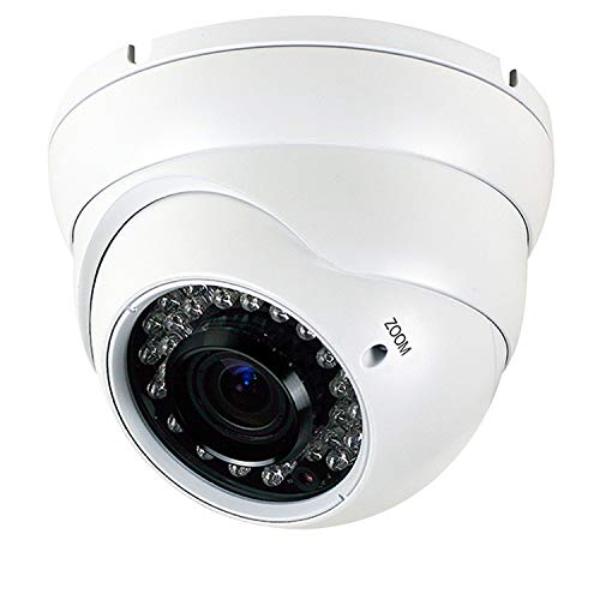 NT87649 Analog CCTV Camera HD 1080P 4-in-1 Security Dome Camera Outdoor, 2.8 mm - 12 mm Varifocal Lens, Weatherproof Metal Housing - White