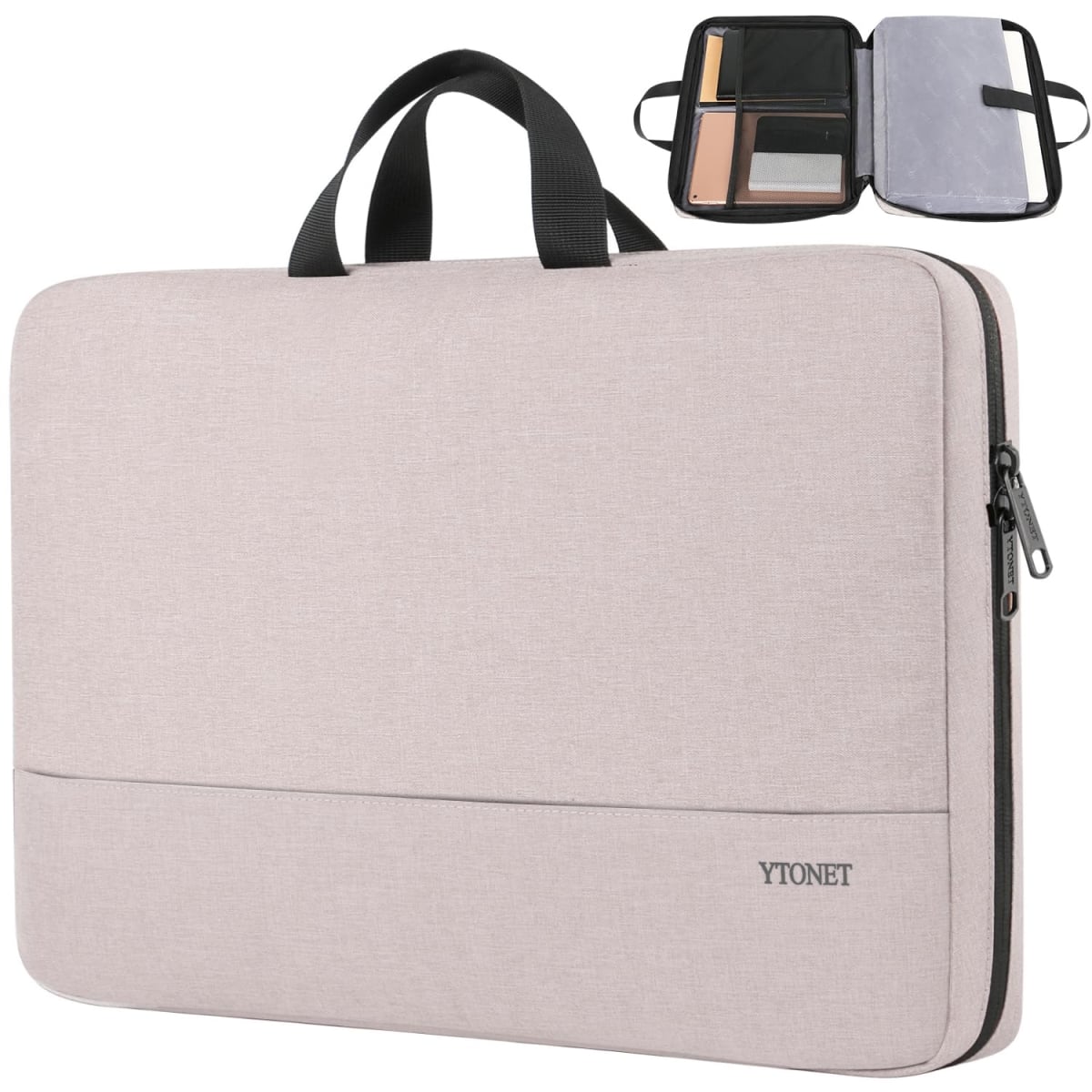 NT87669 Ytonet 15.6 in. Slim Laptop Bag, Water Resistant Computer Cover, TSA Friendly, Baby Pink