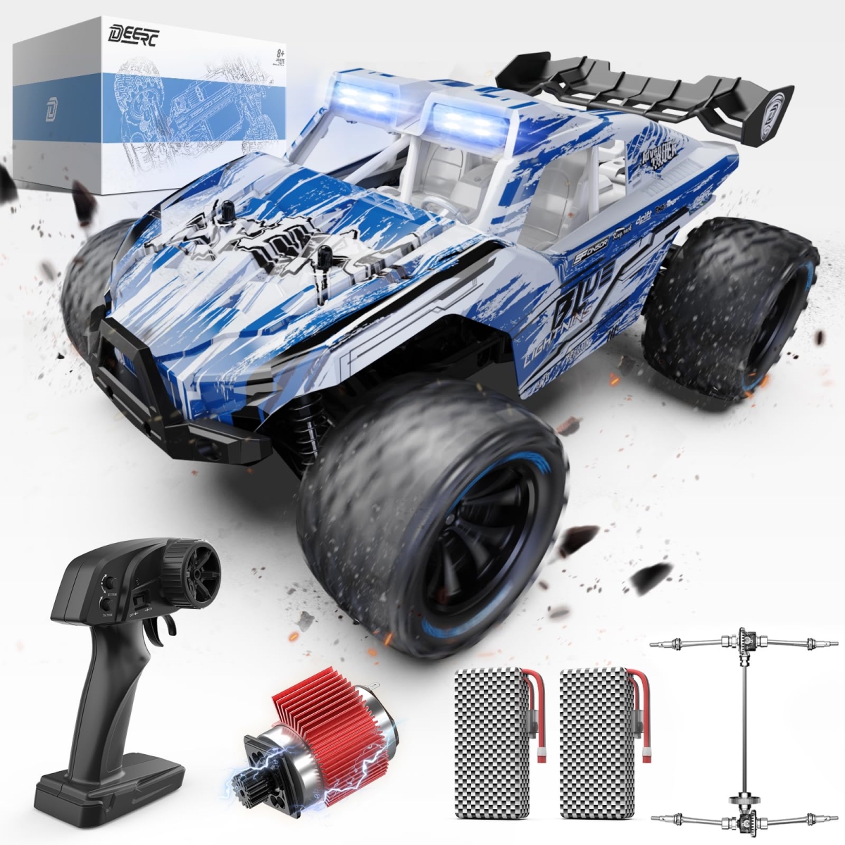 NT87821 DEERC 1-14 Scale All Terrain Remote Control Car, 40KPH High Speed Off Road 4WD Remote Control Truck