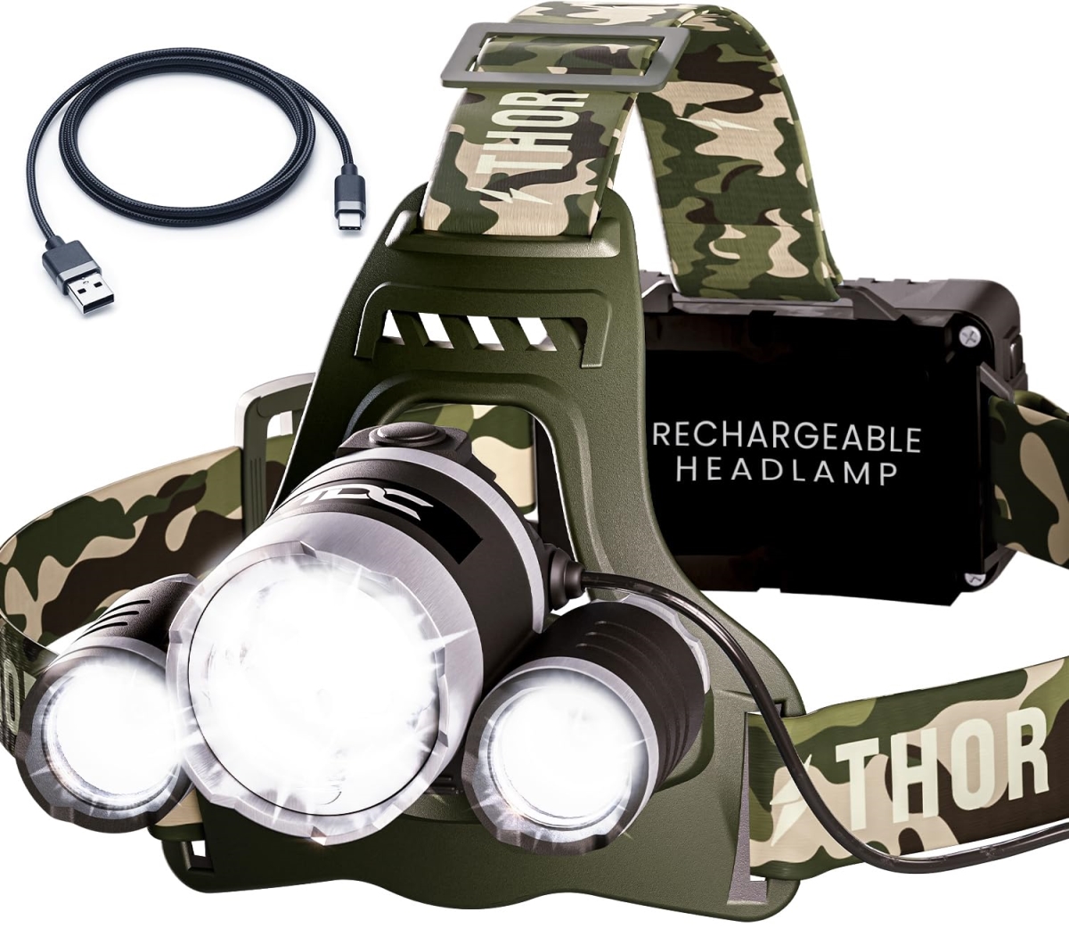 NT88114 1080 Lumens TDC Rechargeable LED Headlamp - USB-C 10HR Battery