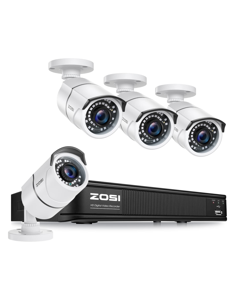 NT83732 ZOSI 5MP Lite Home Security Camera System, 8 Channel DVR & 4 x 1080P Bullet Camera with Night Vision