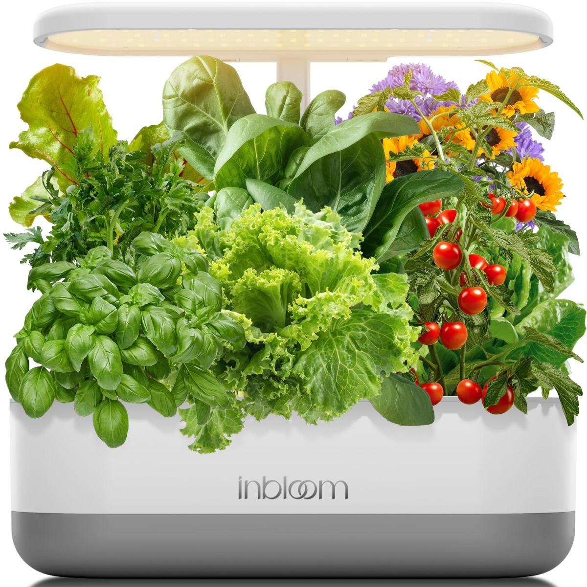 NT83817 Inbloom 12 Pods Hydroponics Growing System with LED Grow Light & Pod Kit, White
