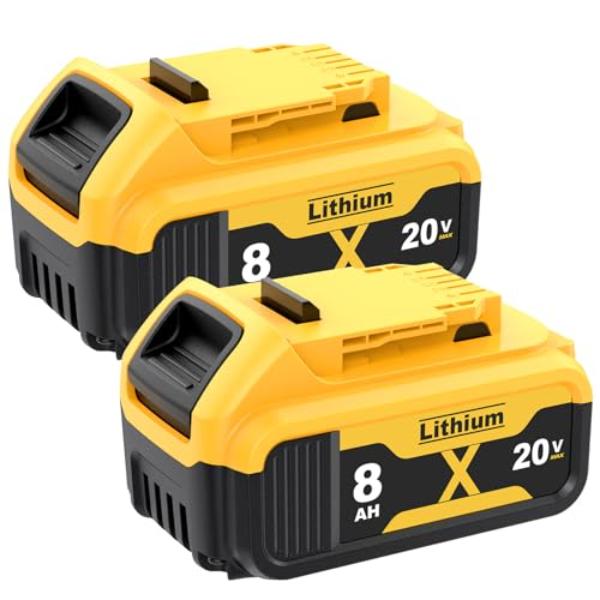 NT84281 8.0Ah Replacement Battery for Dewalt 20V Max XR Cordless Tools - Pack of 2