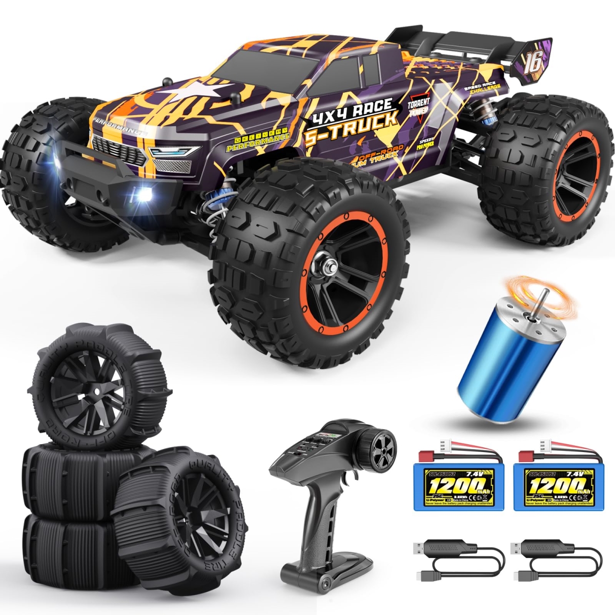 NT84317 HAIBOXING Brushless Remote Control Car 16890A 1-16 Scale 4X4 Fast Remote Control Truck 48 KMH Top Speed