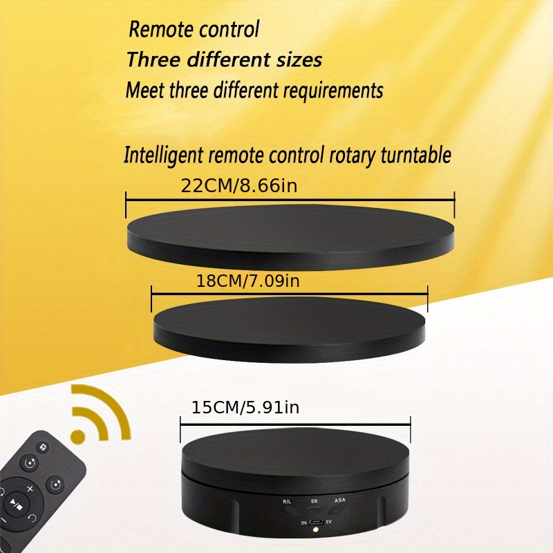 NT32201 Remote Control 3-in-1 Multi-function Multi-size Automatic Rotating Display Table Network Live Broadcast Selling Electric Turntable