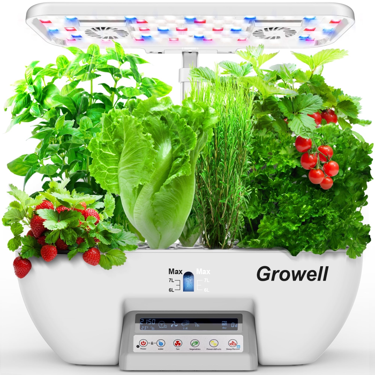 NT84747 Hydroponics Growing System Kit, 17 Pods Herb Garden with Full-Spectrum Grow Lights & Fans - White & Gray