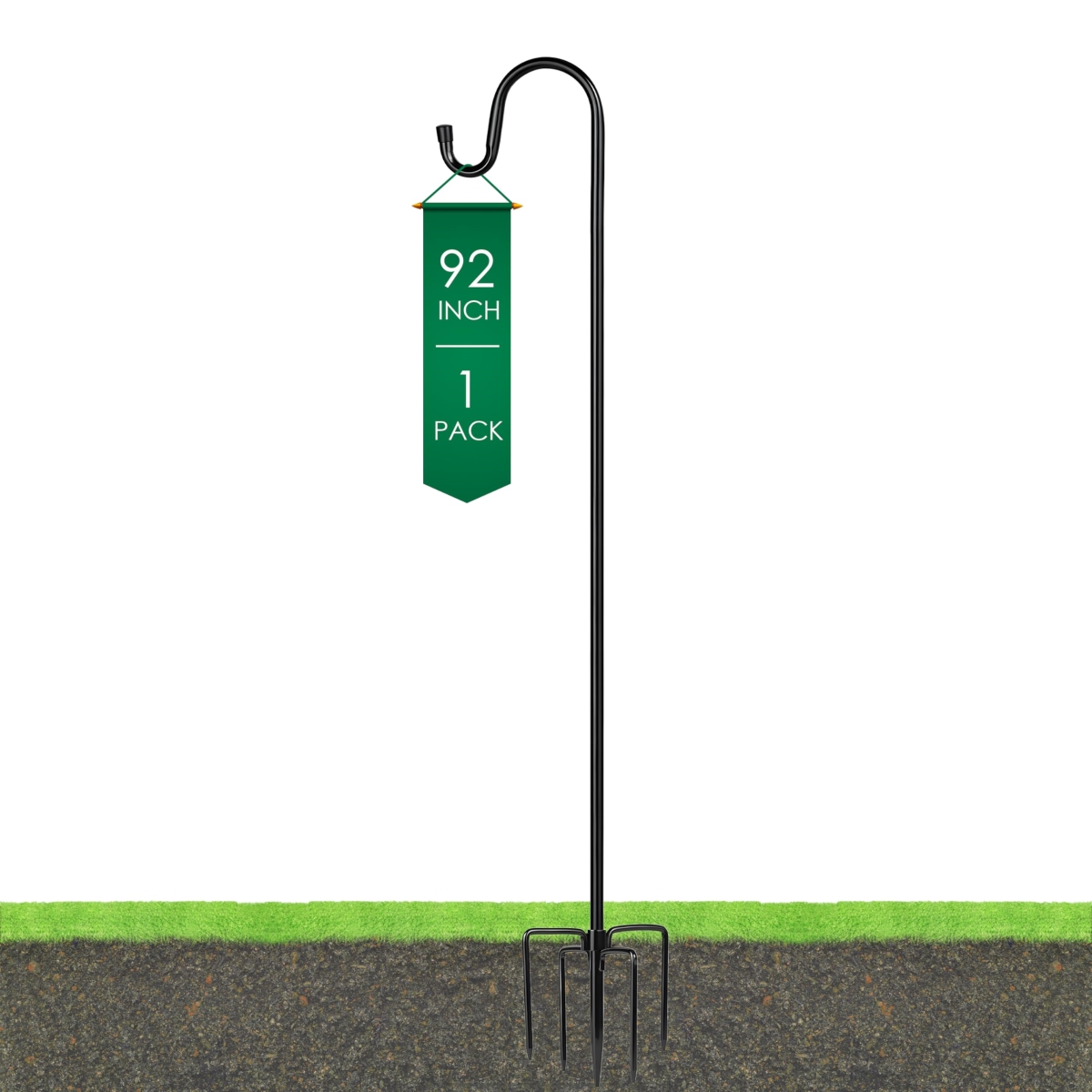 NT84889 Ottsuls Shepherds Hooks with 5 Prongs Base for Outdoor - 92 in. Adjustable Bird Feeder Pole