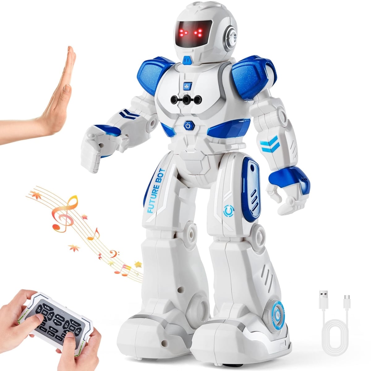 NT84998 VEVOR Remote Control Robot Toys for Kids, Gesture Sensing Programmable Remote Control Smart Robot for Age 3 Plus Year