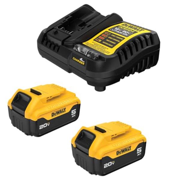 NT85213 5 Ah DEWALT 20V MAX Lithium-Ion Battery & Charger - Pack of 2