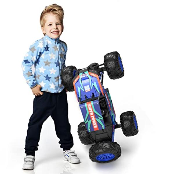 NT85663 DEERC 1-8 Scale Monster Truck Remote Control Car with Realistic Sound, 2.4 Ghz 4WD Rock Crawler & 2 Batteries