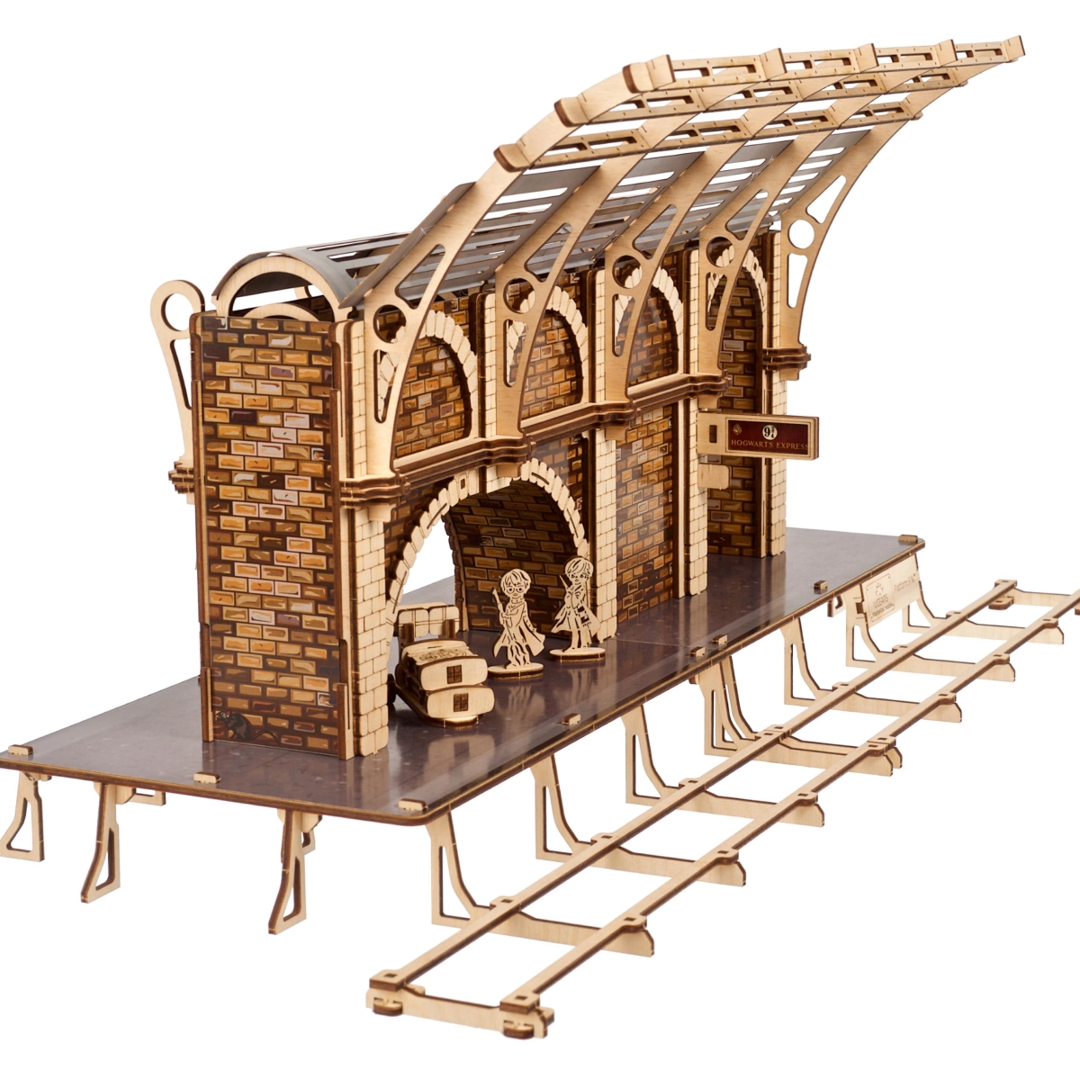 NT86090 UGEARS Harry Potter Platform 9.75 3D Puzzle - Wooden Model Kit for Adults - Compatible with Hogwarts Express Train
