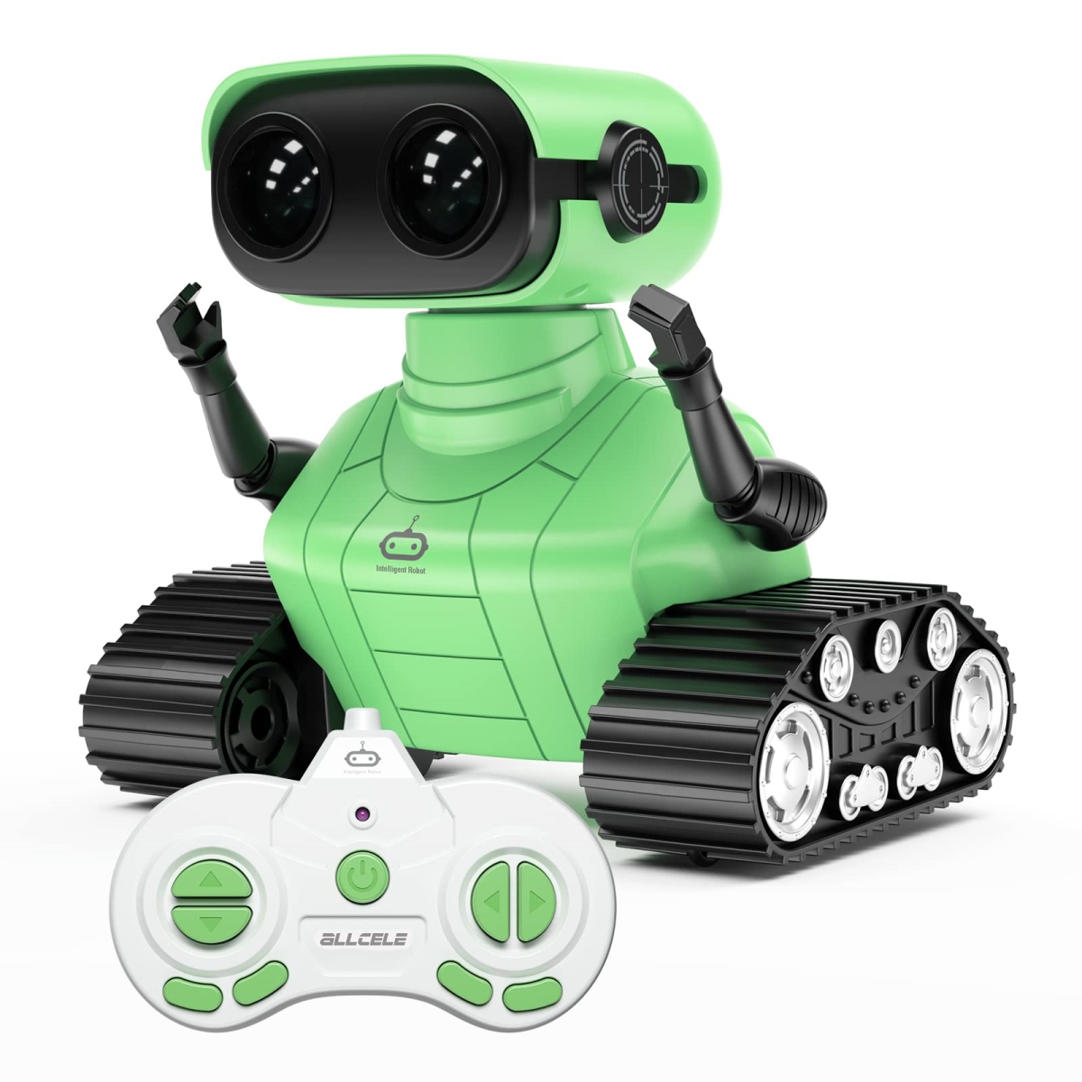 NT86165 ALLCELE Rechargeable Remote Control Robot Toys with Music & LED Eyes - Green