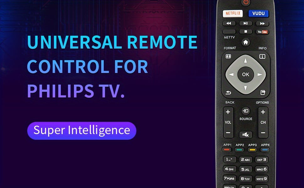 NT32223 Universal Philips TV Remote Control NH500UP for Philips LCD LED 4K UHD Smart TVs -  netjett