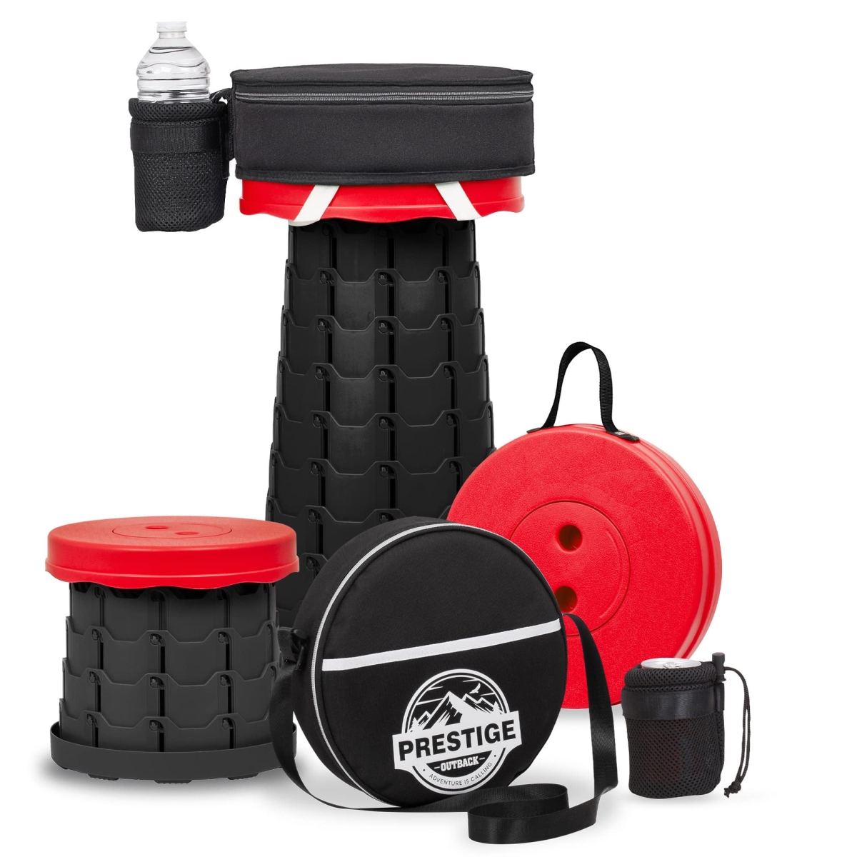 NT86422 Collapsible Stool with Cushioned Carry Case, 400 lbs Max Weight, Portable for Camping, Outdoor, Travel