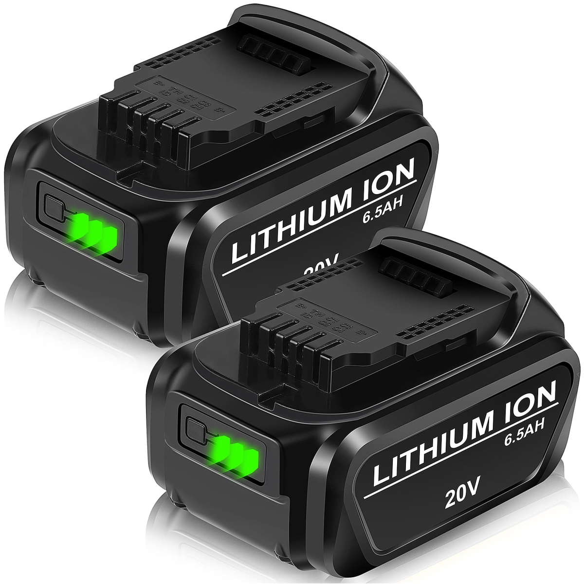 NT86467 Lipop 6.5Ah Replacement for Dewalt 20v Battery Compatible with Cordless Power Tools - Pack of 2
