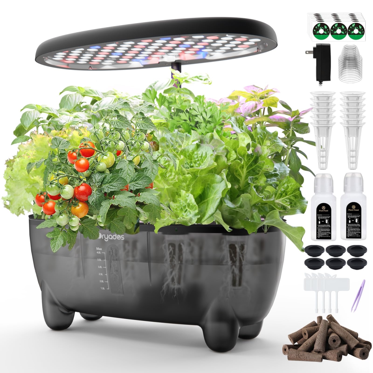 NT86512 Indoor Hydroponics Growing System, 12 Pods Smart Herb Garden Planter with LED Grow Light Plant Kit