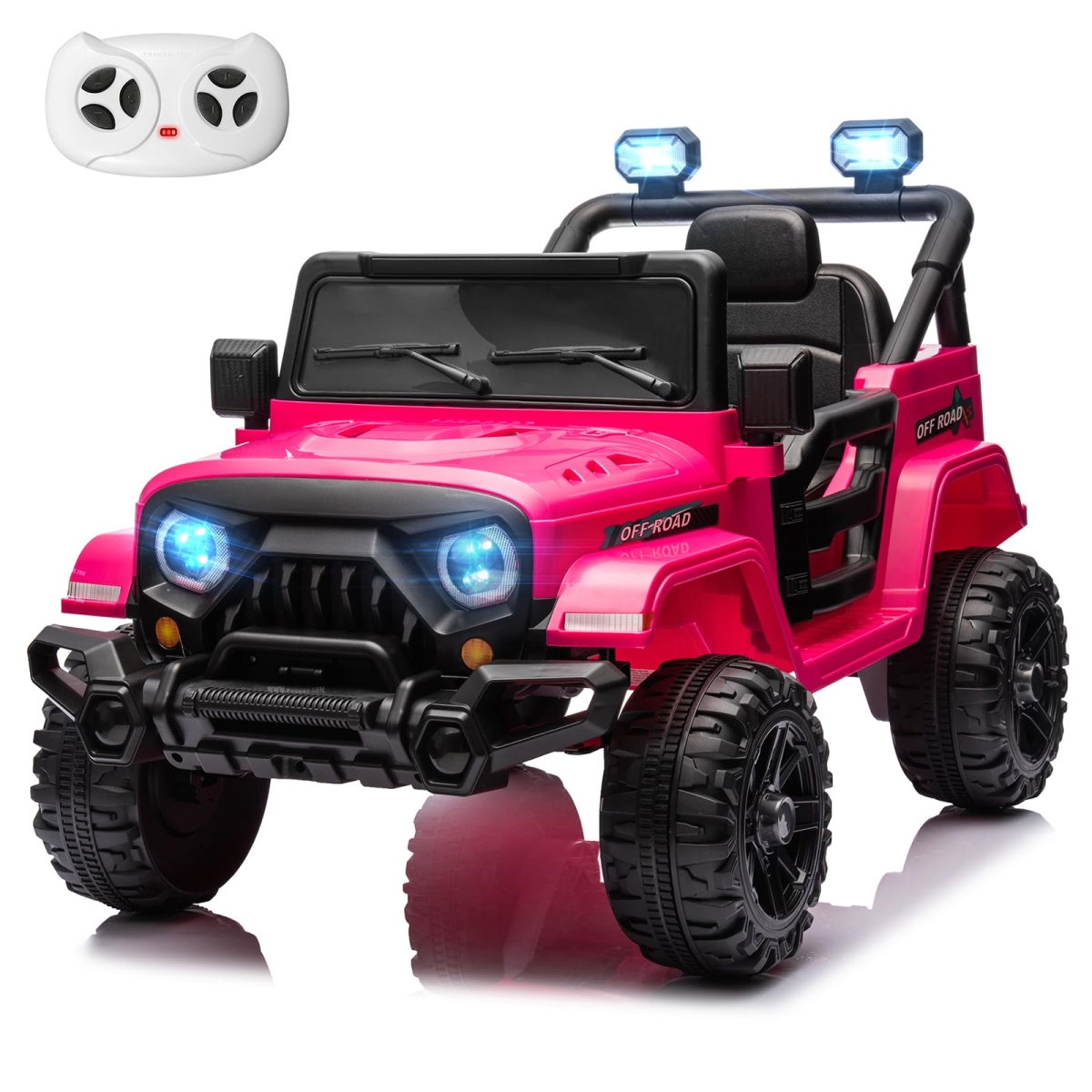 NT86725 12V Kids Electric Ride On Truck Car with Remote Control & Bluetooth USB Music Player - Rosy