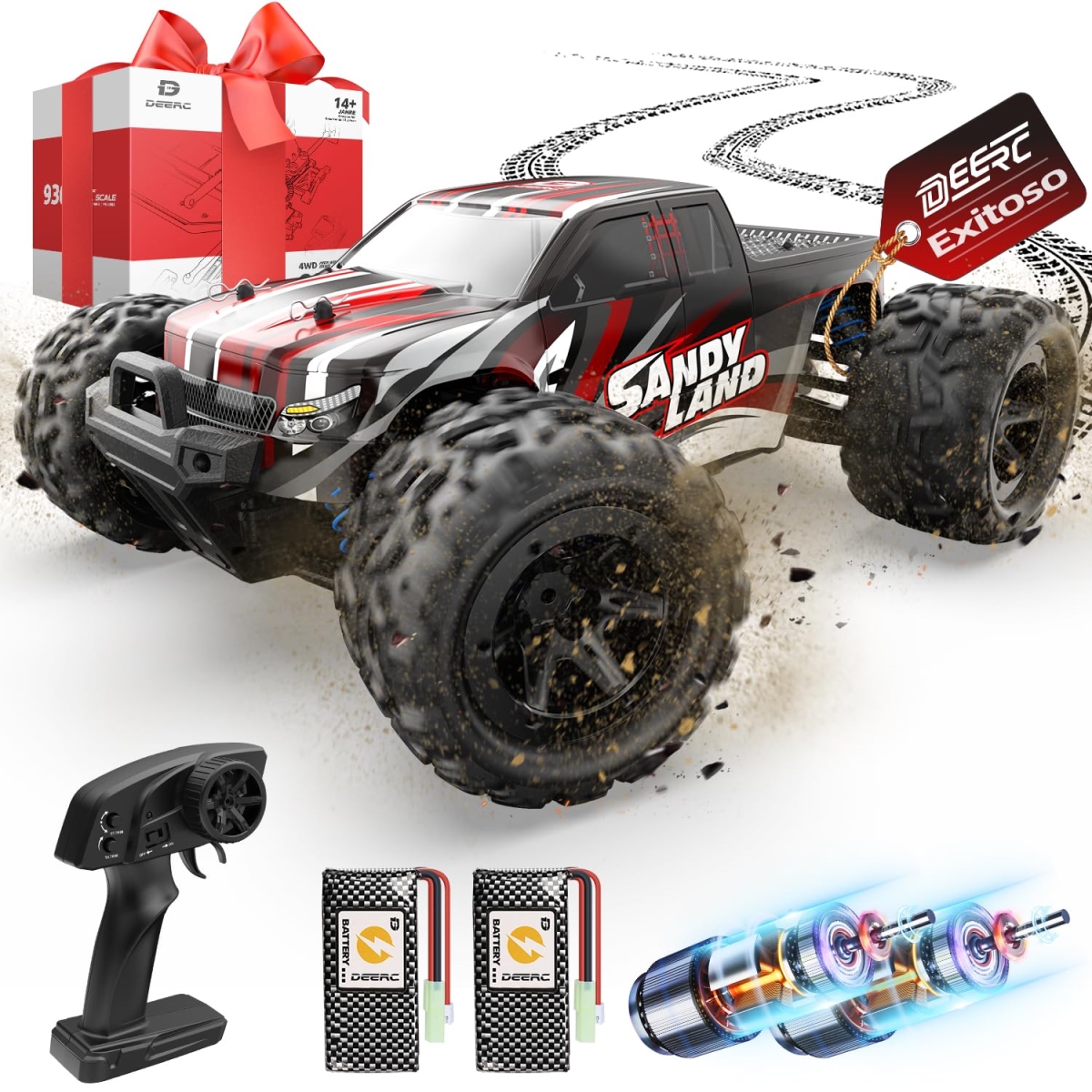 NT86799 DEERC Remote Control Car High Speed 1-16 Scale 4WD Off Road Monster Truck