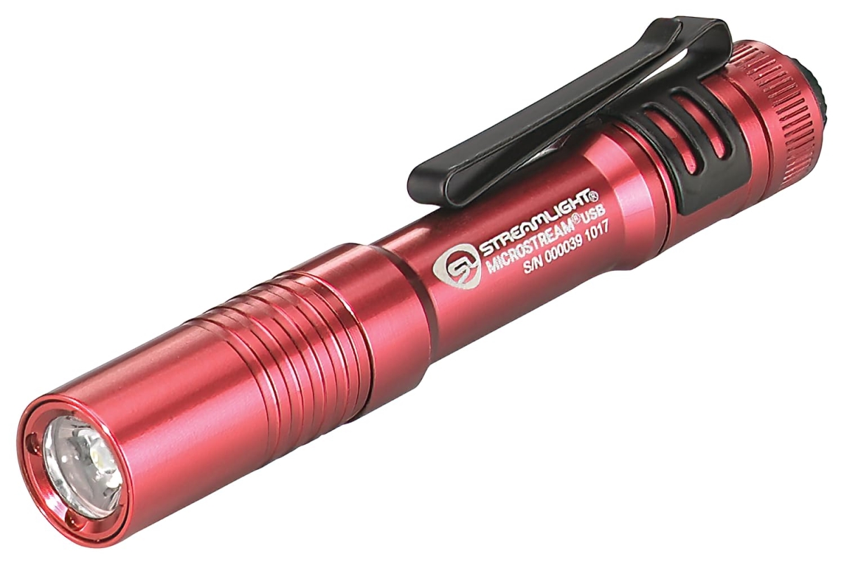 NT86819 Streamlight 66602 Micro Stream 250-Lumens EDC Ultra-Compact Flashlights with USB Rechargeable Battery - Red