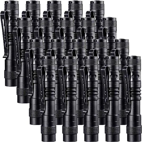 NT86893 Beieverluck Pen Light Flashlight with Clip, Waterproof LED Pocket Pen Flashlights, Black - Small - Pack of 20