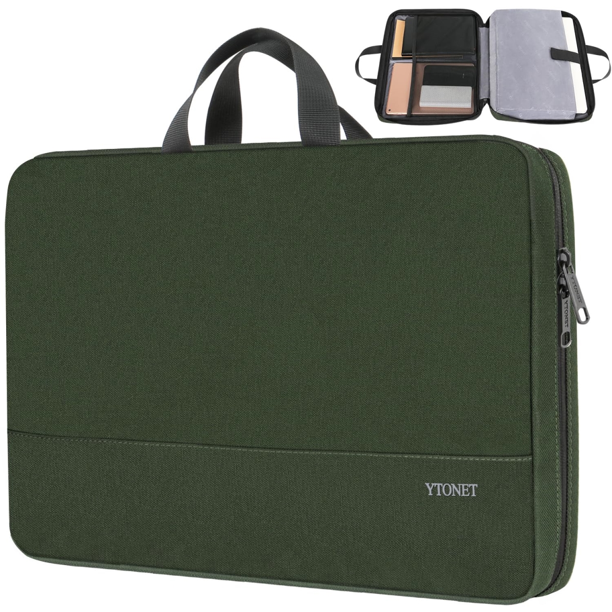 NT87082 15.6 in. Ytonet Laptop Bag Water Resistant Computer Case - Midnight Green