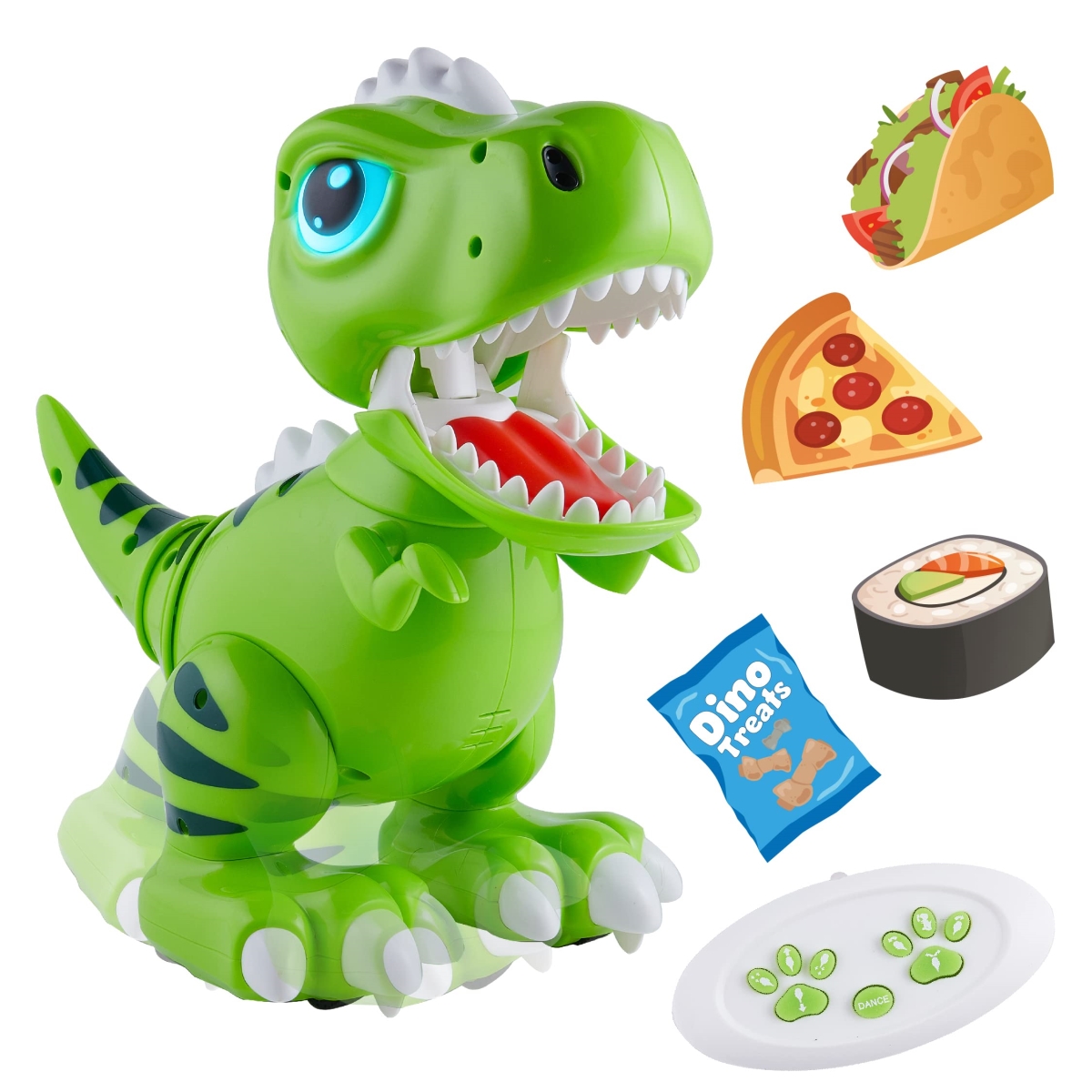 NT87204 Robo Pets T-Rex Dinosaur Toys with Remote Control & LED Light Eyes