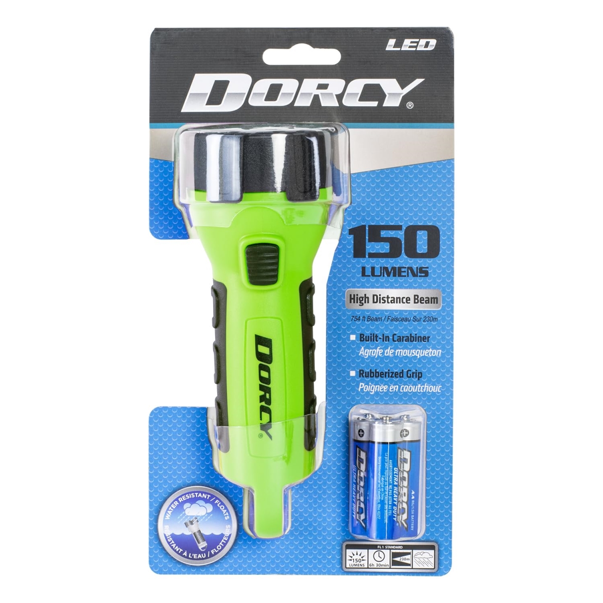 NT87229 Dorcy 150 Lumens Floating Water Resistant LED Flashlights - Neon Green